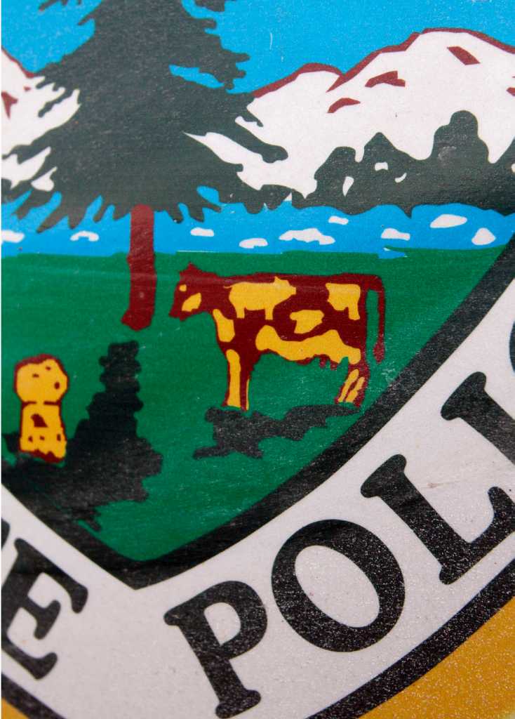 L’emblème de la police de l’État du Vermont détourné